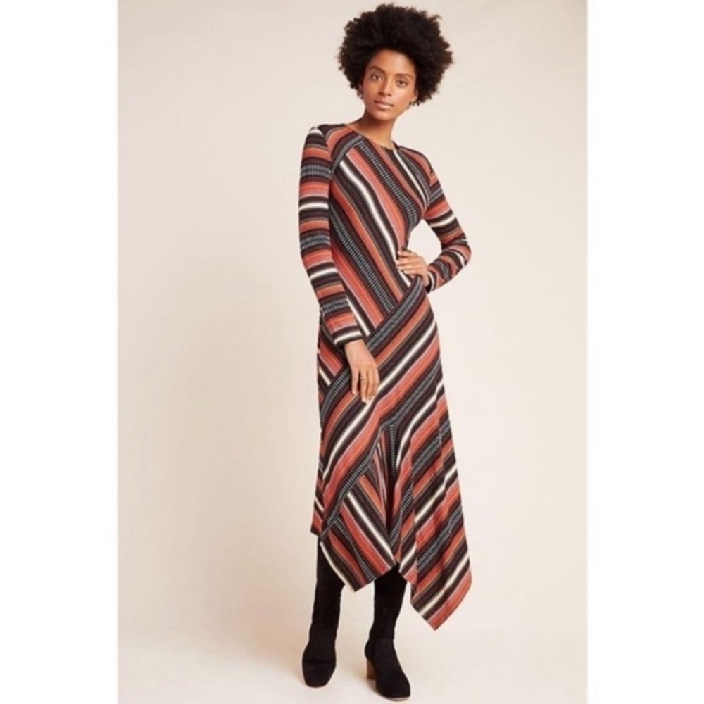 Anthropologie Maeve Retro Stripe Midi Dress NWOT Small